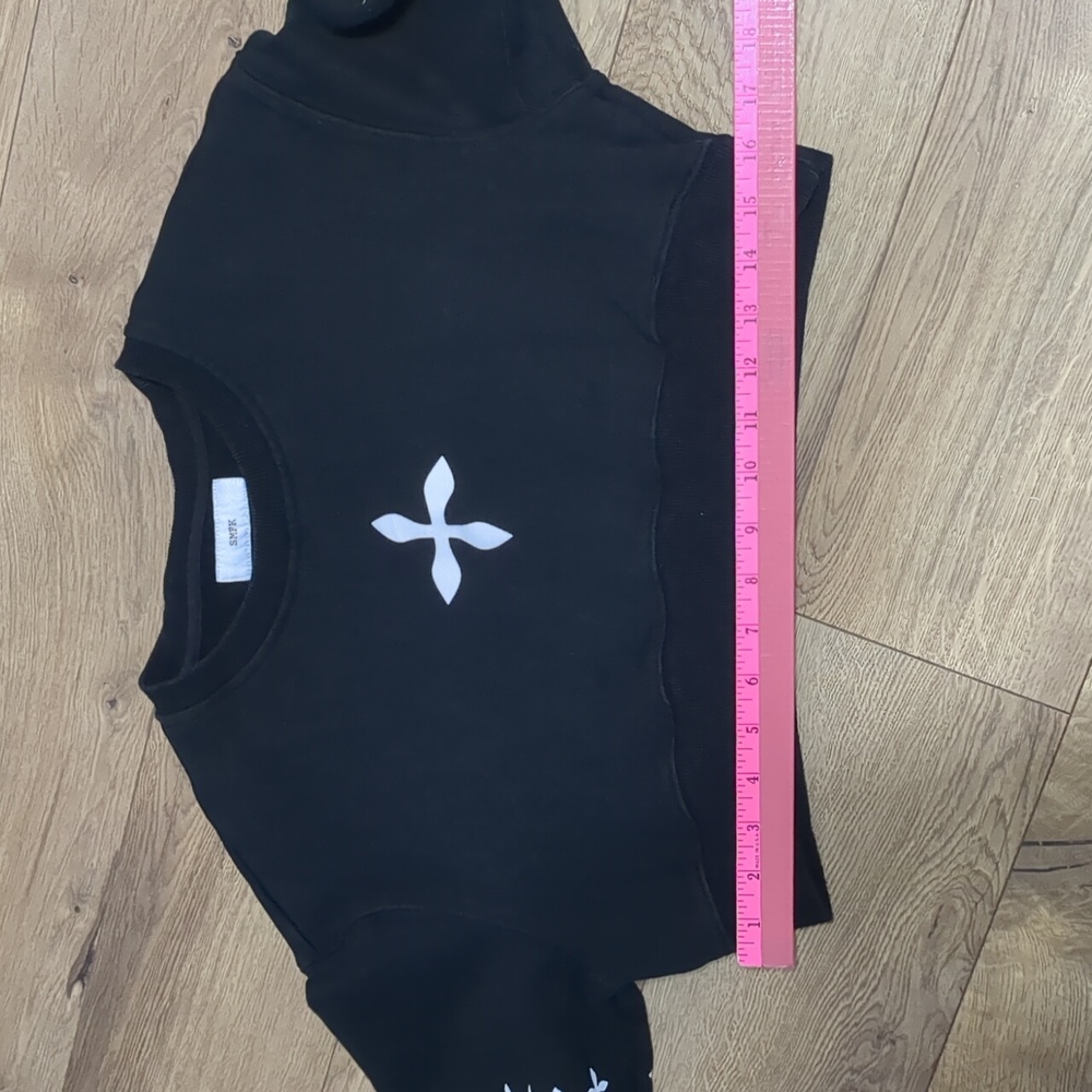 SMFK cross logo Black sweatshirt Size Small - Picture 3 of 7